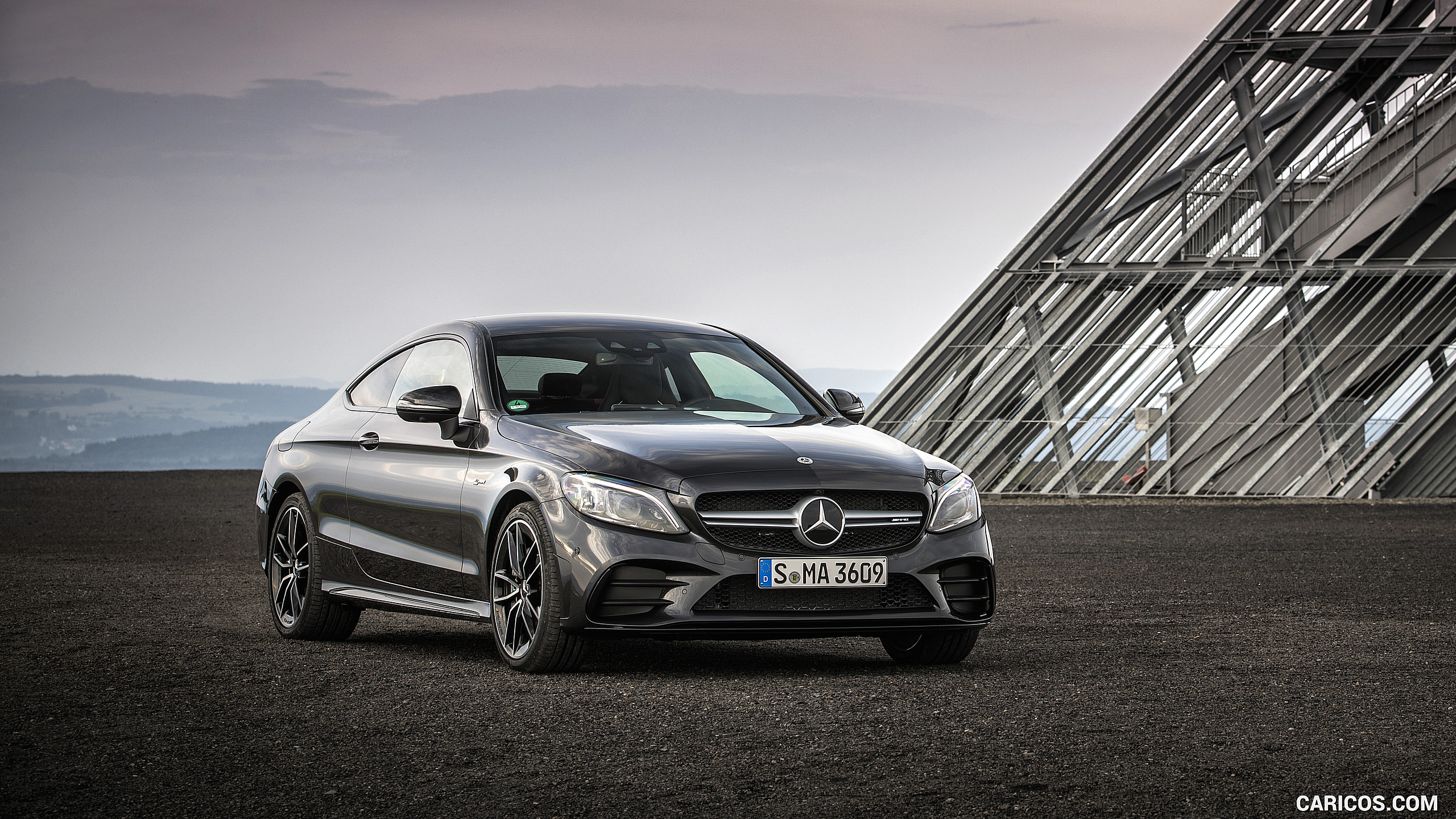2019 Mercedes-AMG C43 4MATIC Coupe (Color: Graphite Grey Metallic) - Front Three-Quarter, #64 of 184