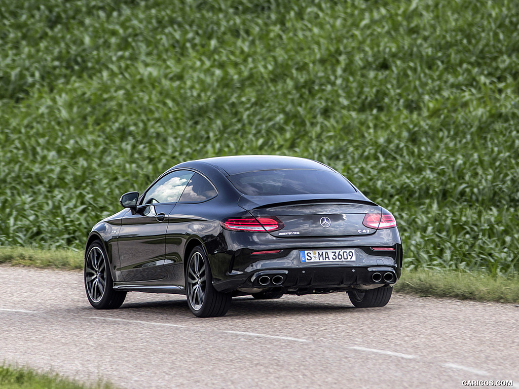 2019 Mercedes-AMG C43 4MATIC Coupe (Color: Graphite Grey Metallic) - Rear Three-Quarter