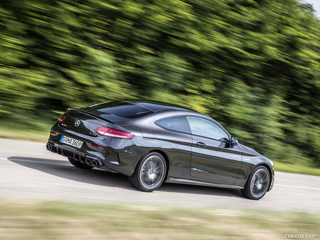 2019 Mercedes-AMG C43 4MATIC Coupe (Color: Graphite Grey Metallic) - Rear Three-Quarter