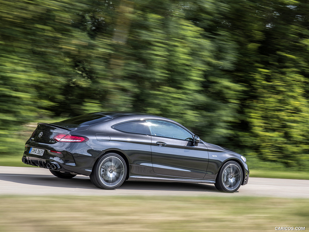 2019 Mercedes-AMG C43 4MATIC Coupe (Color: Graphite Grey Metallic) - Rear Three-Quarter