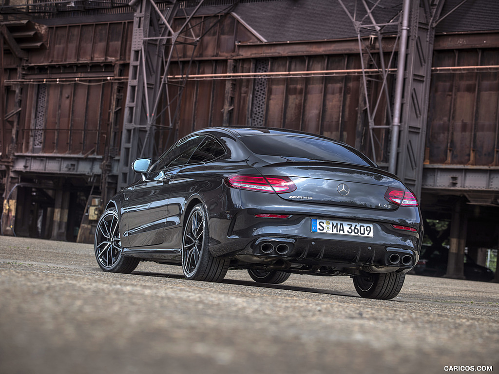 2019 Mercedes-AMG C43 4MATIC Coupe (Color: Graphite Grey Metallic) - Rear Three-Quarter