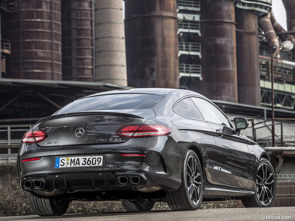 2019 Mercedes-AMG C43 4MATIC Coupe (Color: Graphite Grey Metallic) - Rear Three-Quarter