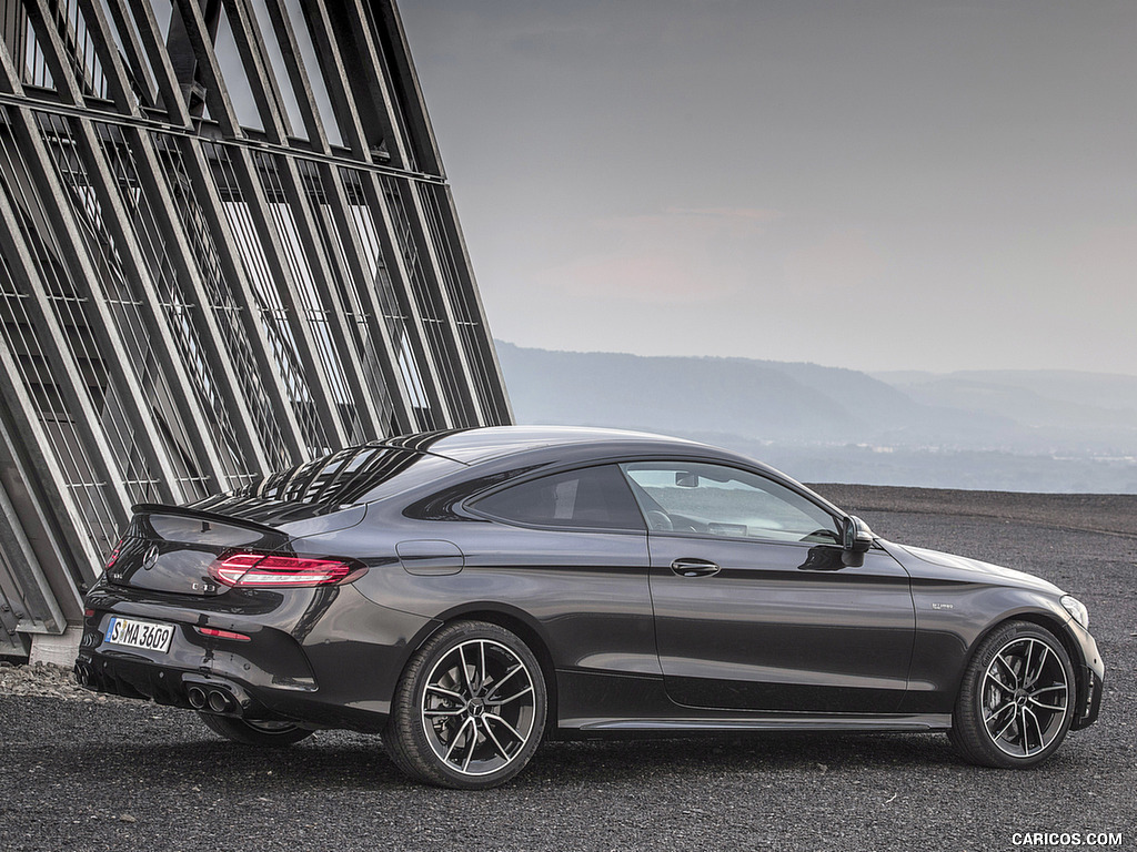 2019 Mercedes-AMG C43 4MATIC Coupe (Color: Graphite Grey Metallic) - Rear Three-Quarter