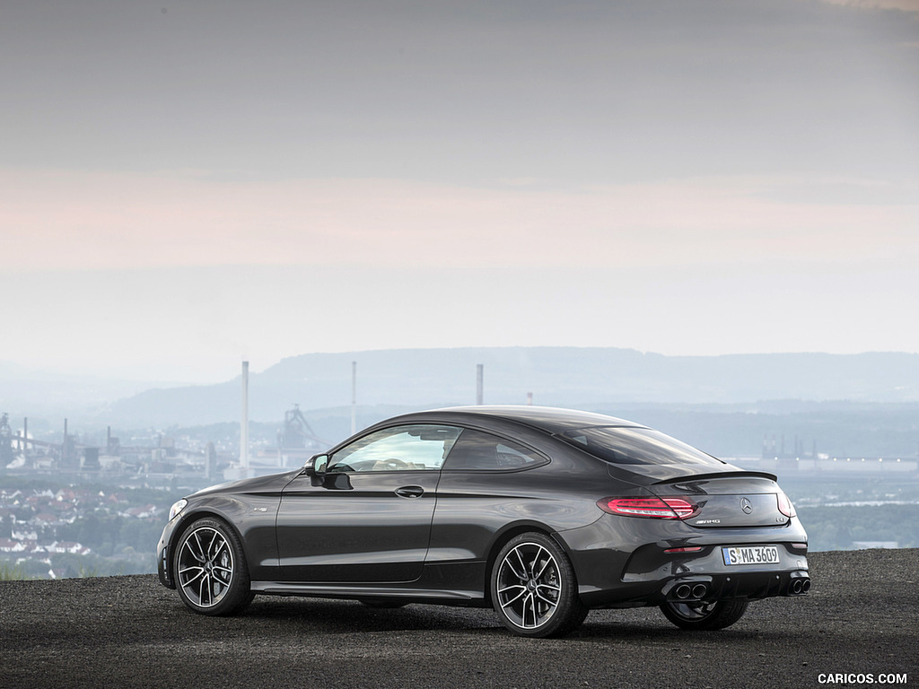 2019 Mercedes-AMG C43 4MATIC Coupe (Color: Graphite Grey Metallic) - Rear Three-Quarter