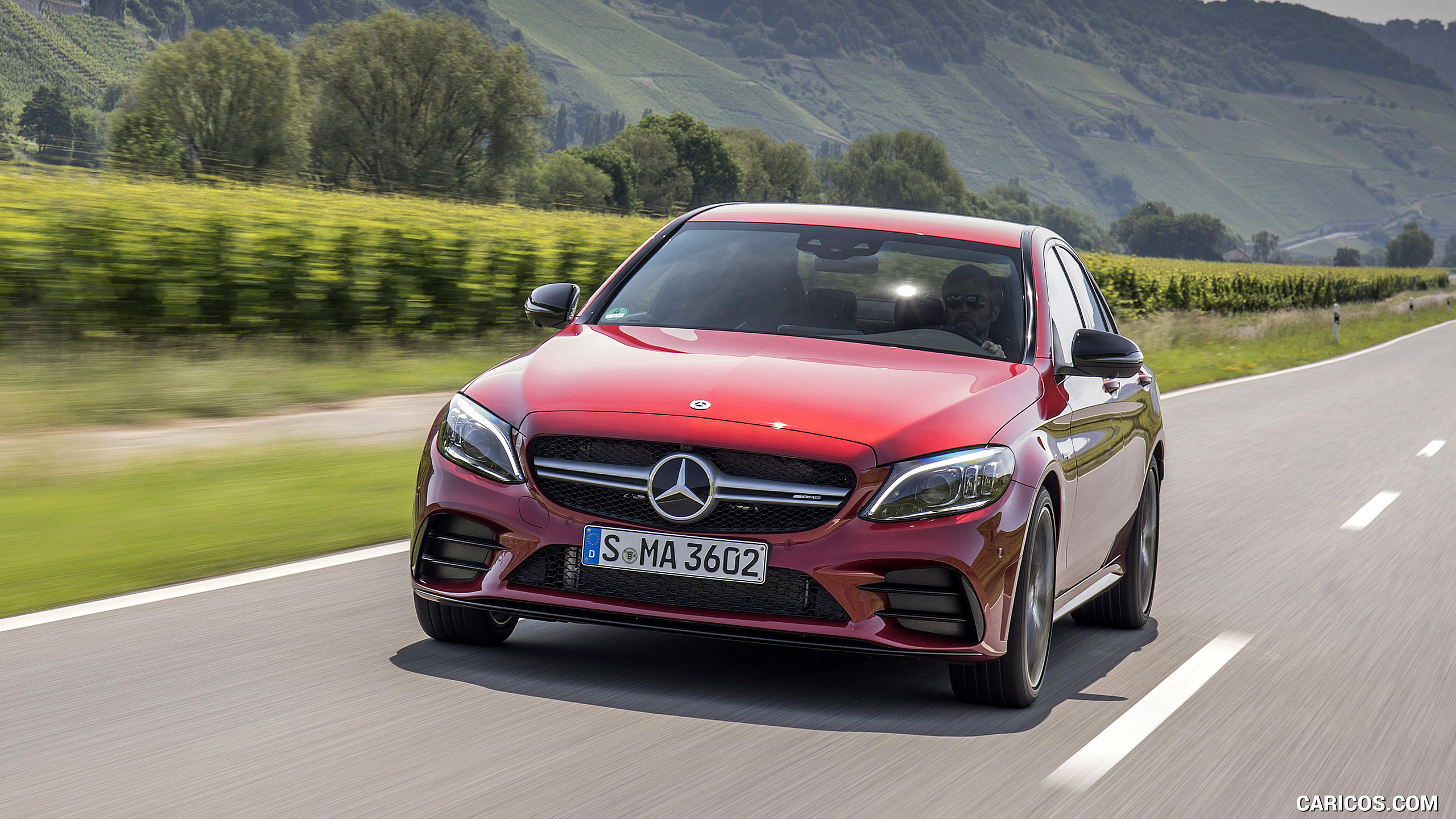 2019 Mercedes-AMG C43 4MATIC Sedan (Color: Hyacinth Red) - Front, #29 of 192