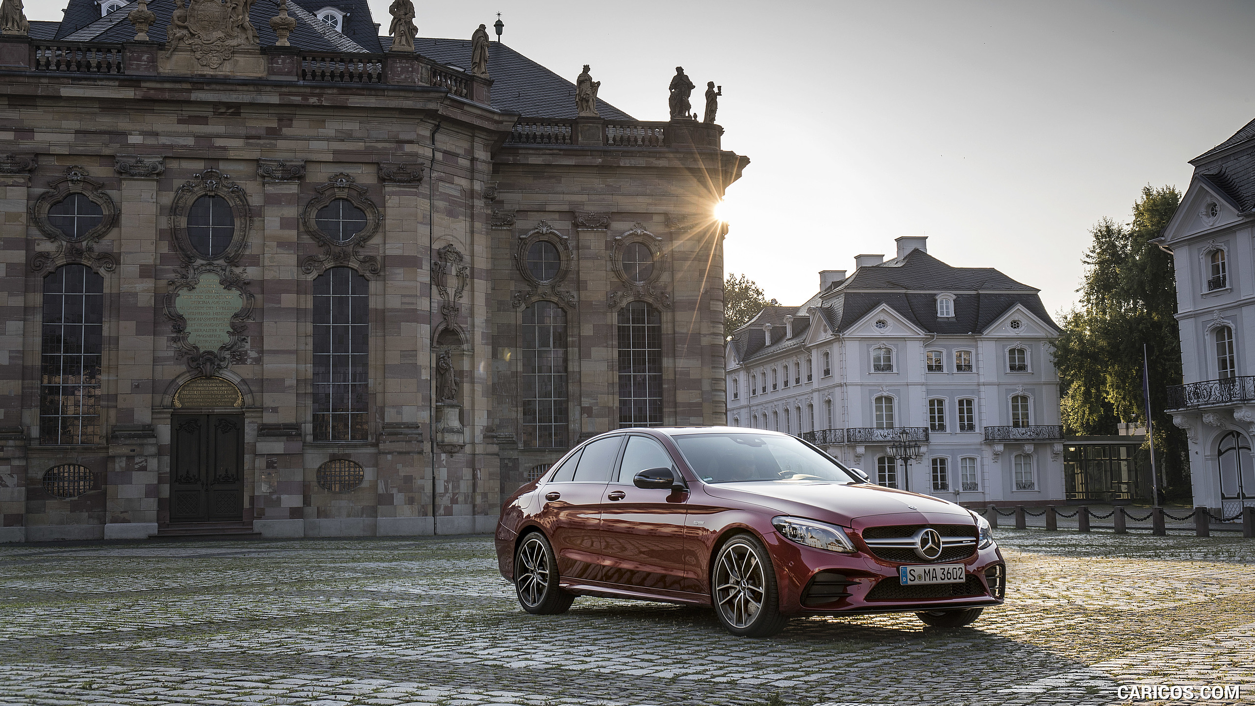 2019 Mercedes-AMG C43 4MATIC Sedan (Color: Hyacinth Red) - Front Three-Quarter, #55 of 192