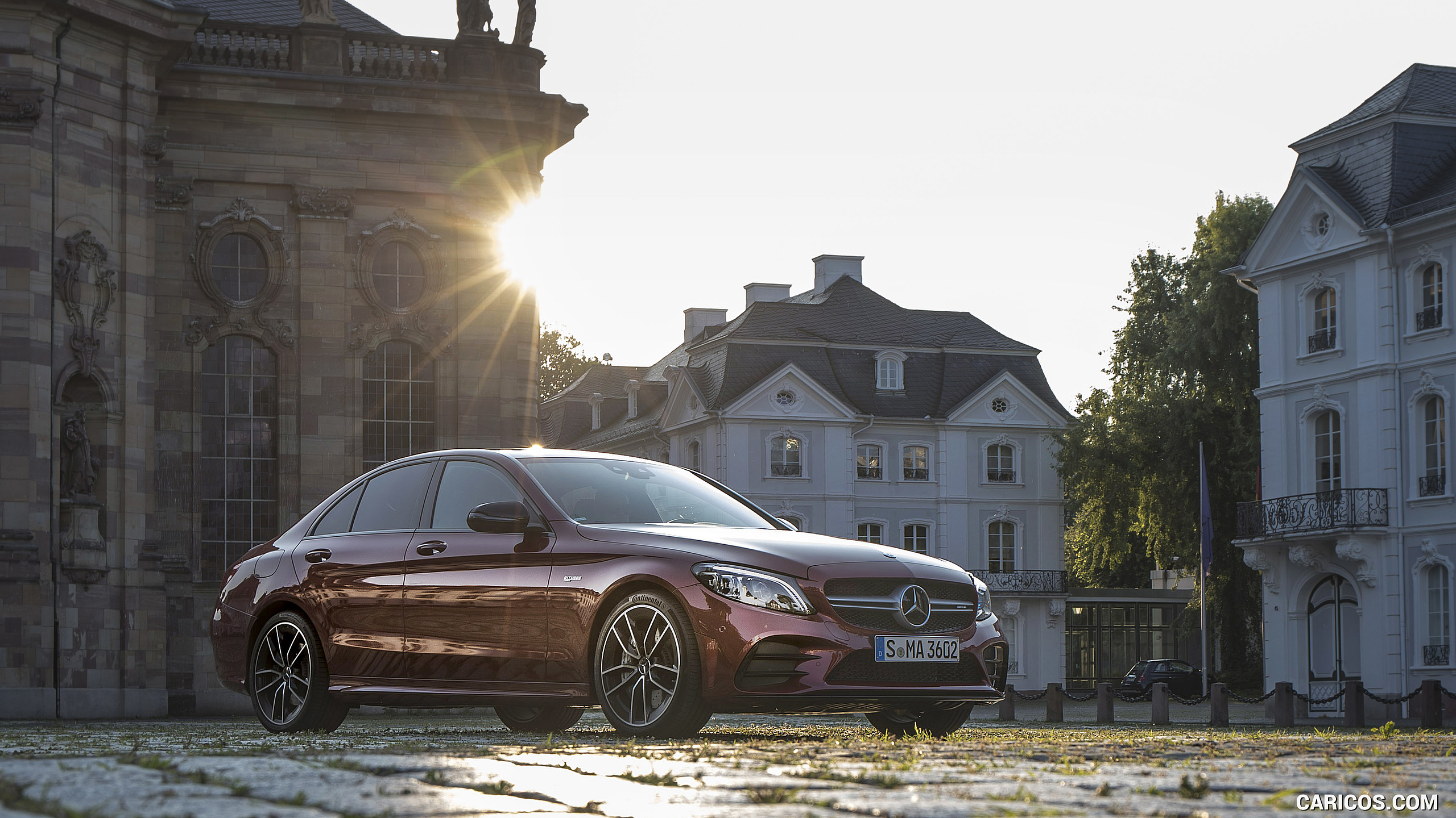2019 Mercedes-AMG C43 4MATIC Sedan (Color: Hyacinth Red) - Front Three-Quarter, #57 of 192