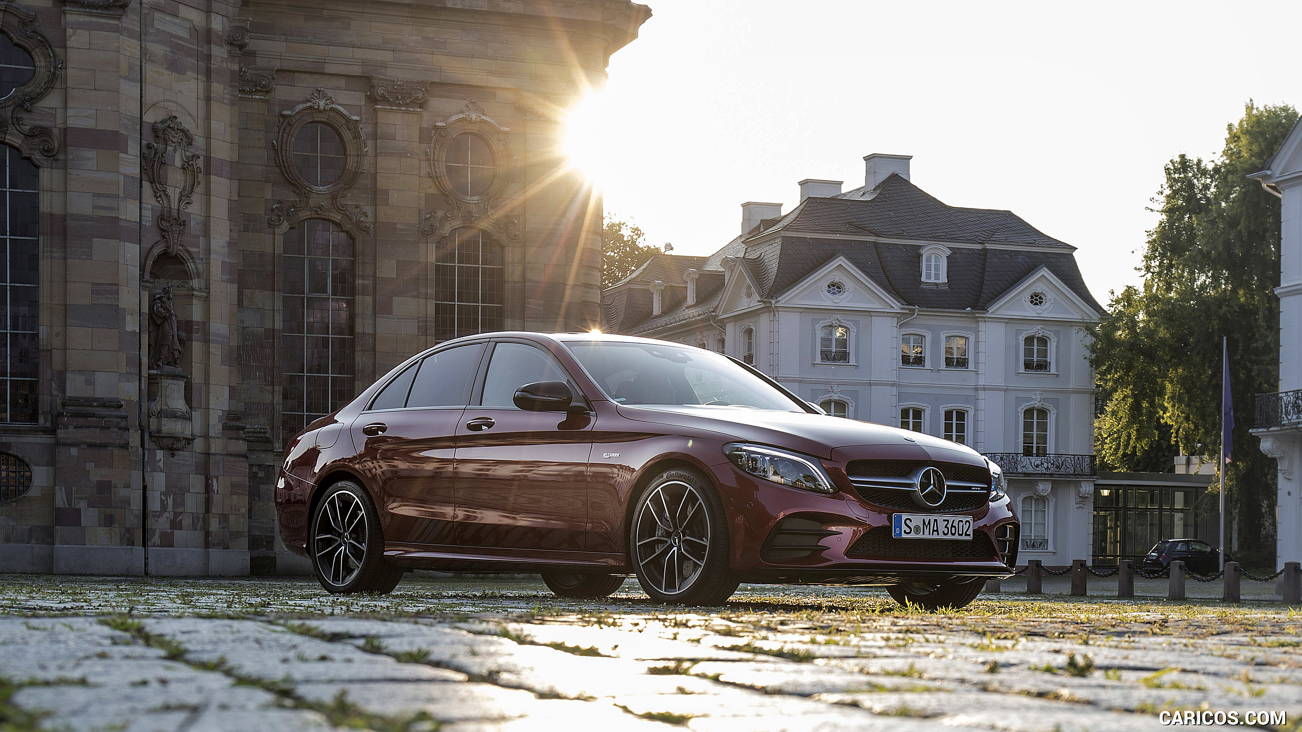 2019 Mercedes-AMG C43 4MATIC Sedan (Color: Hyacinth Red) - Front Three-Quarter, #58 of 192