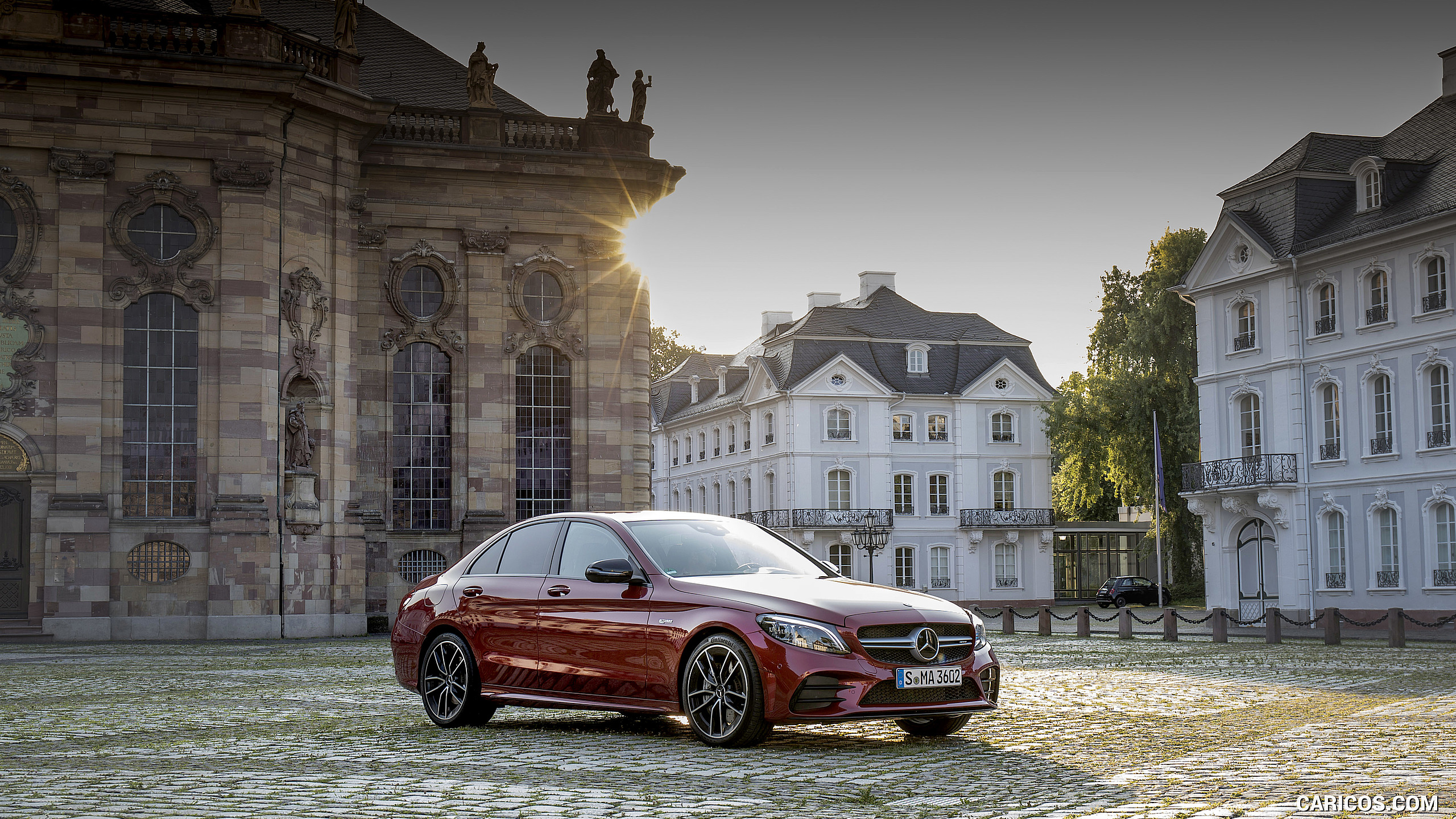 2019 Mercedes-AMG C43 4MATIC Sedan (Color: Hyacinth Red) - Front Three-Quarter, #59 of 192