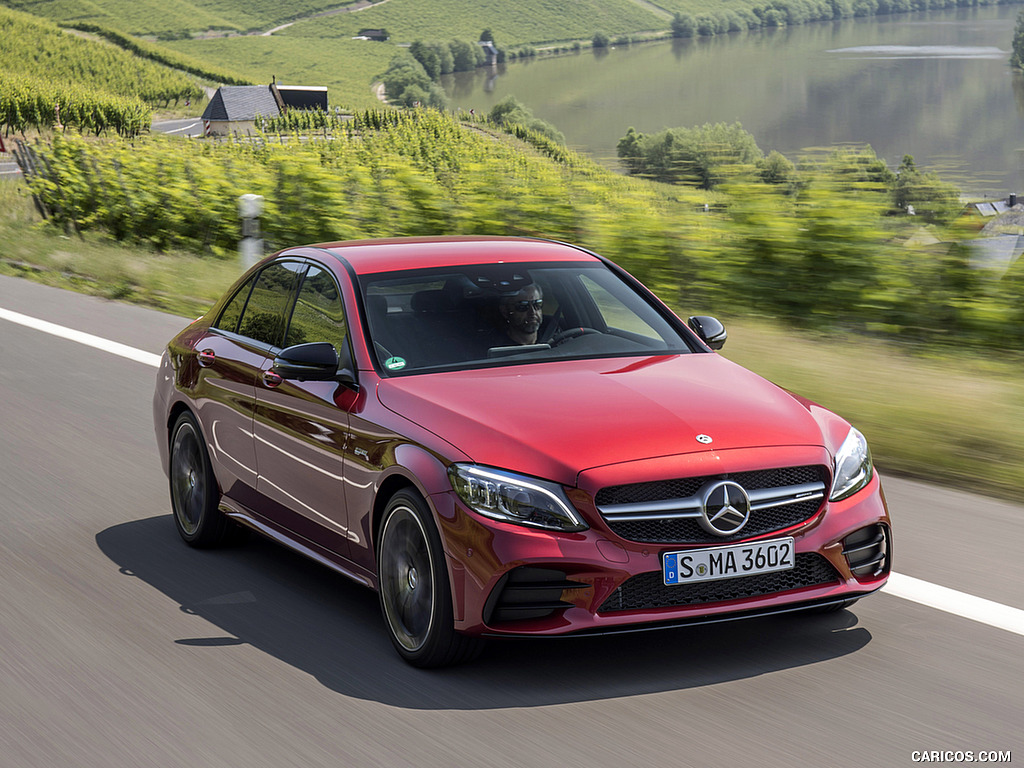 2019 Mercedes-AMG C43 4MATIC Sedan (Color: Hyacinth Red) - Front Three-Quarter