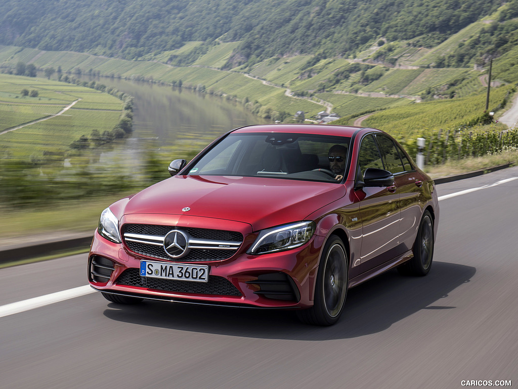 2019 Mercedes-AMG C43 4MATIC Sedan (Color: Hyacinth Red) - Front Three-Quarter