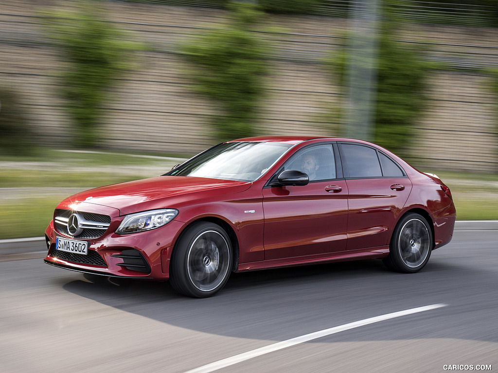 2019 Mercedes-AMG C43 4MATIC Sedan (Color: Hyacinth Red) - Front Three-Quarter