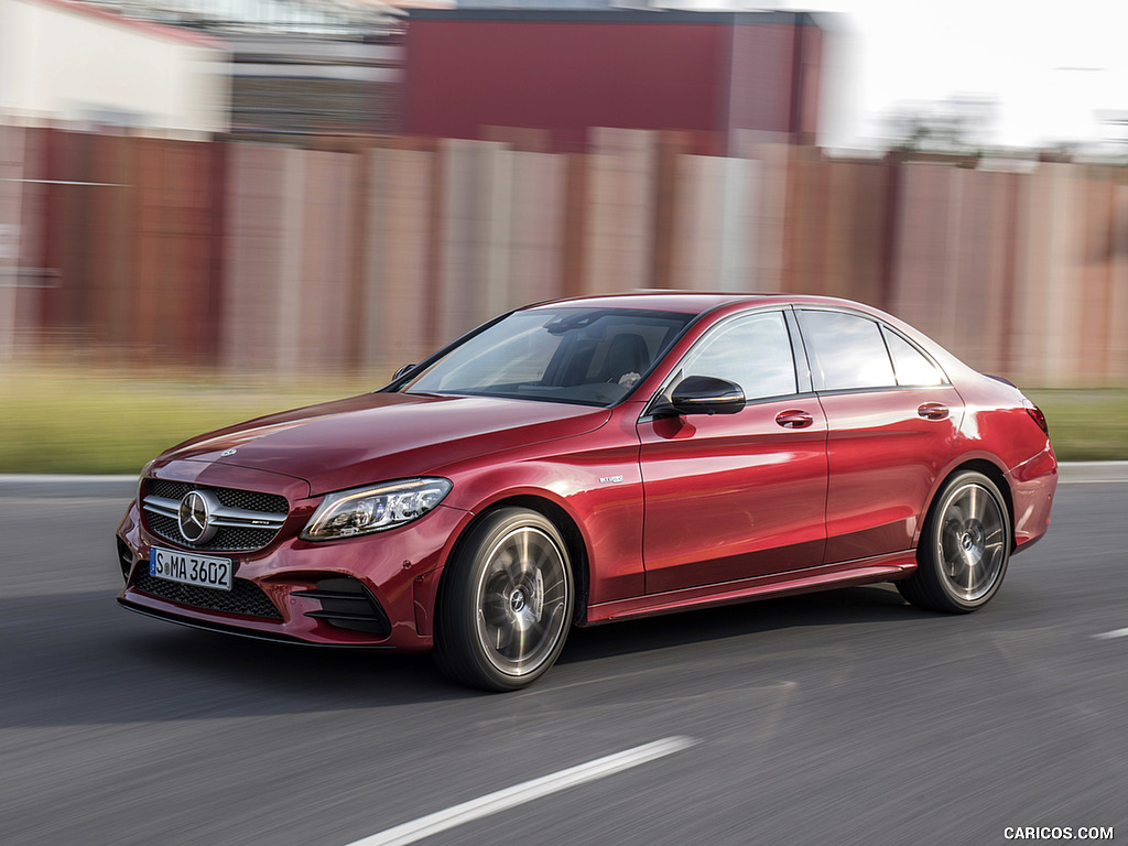 2019 Mercedes-AMG C43 4MATIC Sedan (Color: Hyacinth Red) - Front Three-Quarter