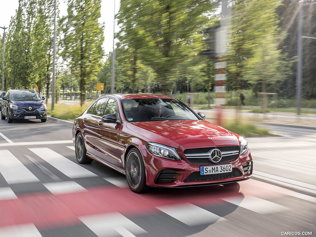 2019 Mercedes-AMG C43 4MATIC Sedan (Color: Hyacinth Red) - Front Three-Quarter