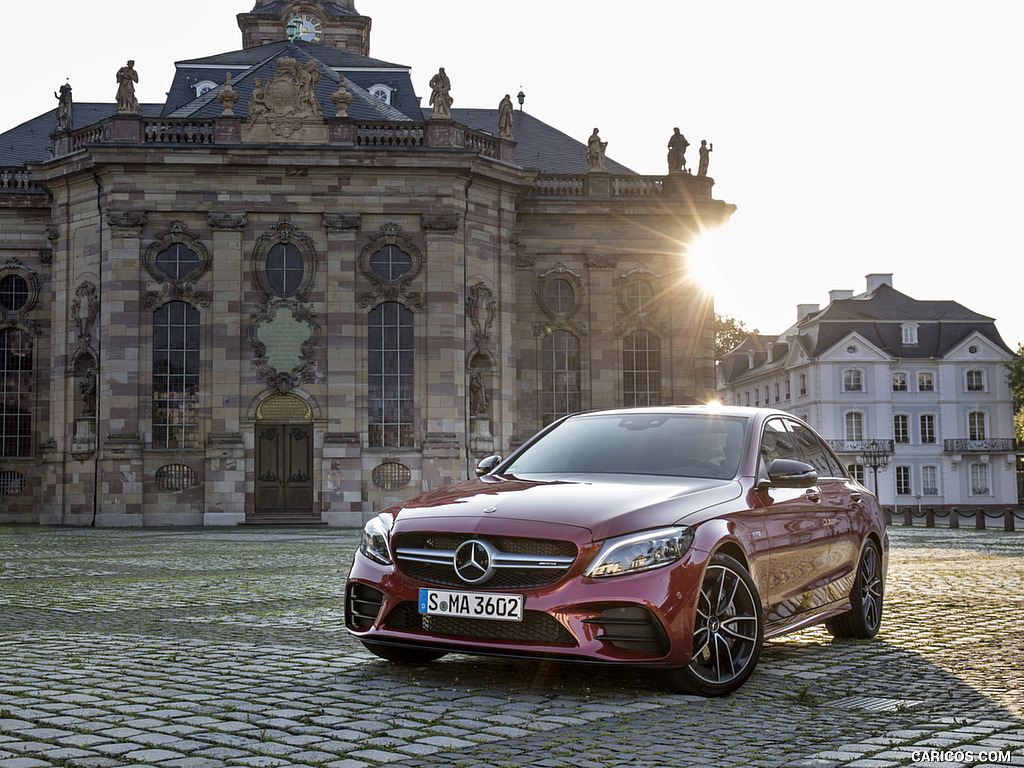 2019 Mercedes-AMG C43 4MATIC Sedan (Color: Hyacinth Red) - Front Three-Quarter