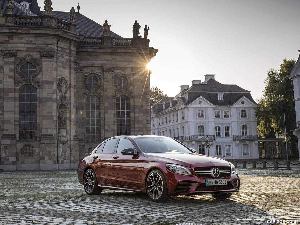 2019 Mercedes-AMG C43 4MATIC Sedan (Color: Hyacinth Red) - Front Three-Quarter