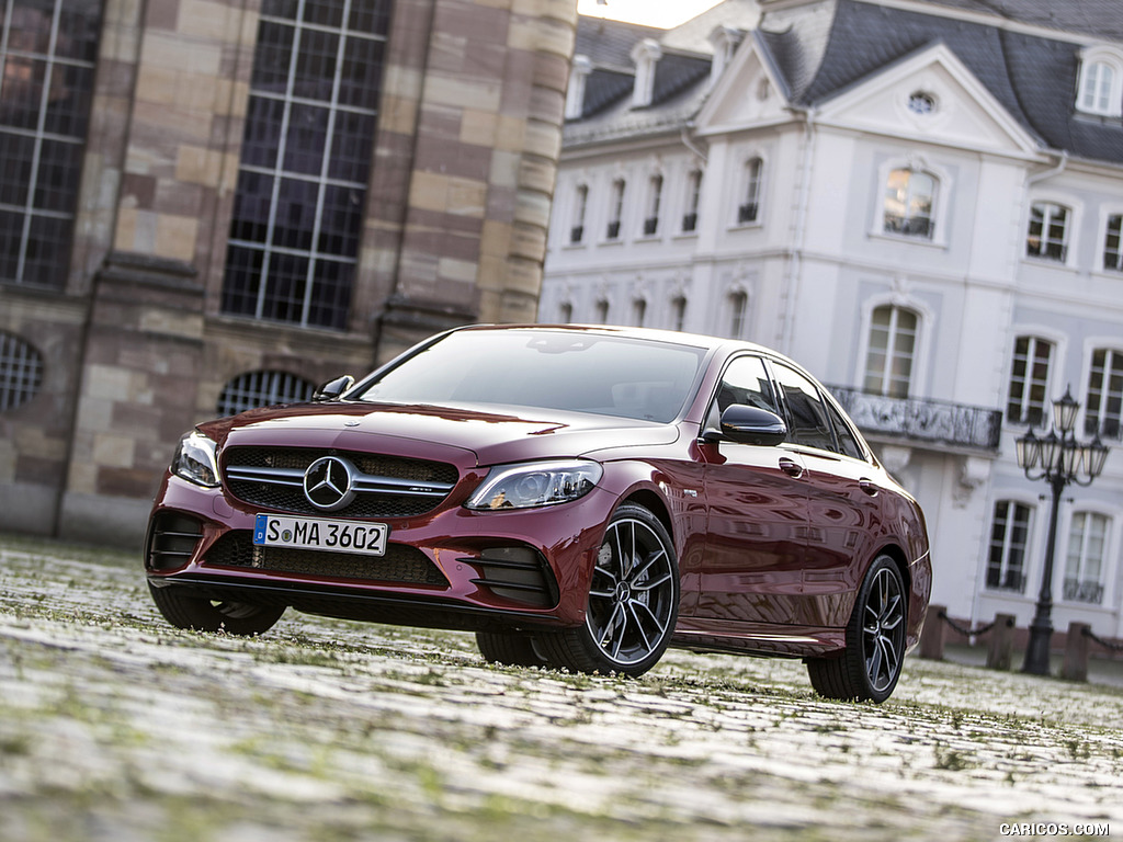 2019 Mercedes-AMG C43 4MATIC Sedan (Color: Hyacinth Red) - Front Three-Quarter