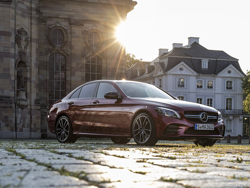 2019 Mercedes-AMG C43 4MATIC Sedan (Color: Hyacinth Red) - Front Three-Quarter