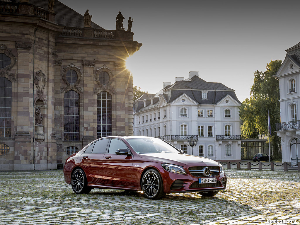 2019 Mercedes-AMG C43 4MATIC Sedan (Color: Hyacinth Red) - Front Three-Quarter