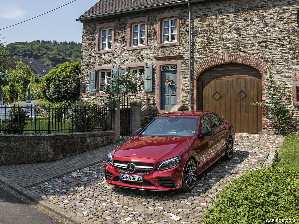 2019 Mercedes-AMG C43 4MATIC Sedan (Color: Hyacinth Red) - Front Three-Quarter