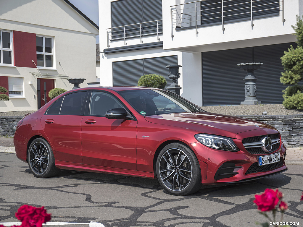 2019 Mercedes-AMG C43 4MATIC Sedan (Color: Hyacinth Red) - Front Three-Quarter