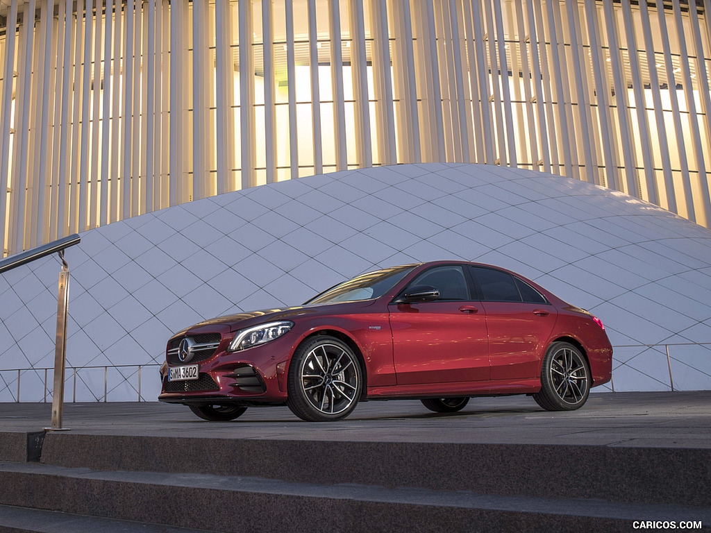 2019 Mercedes-AMG C43 4MATIC Sedan (Color: Hyacinth Red) - Front Three-Quarter