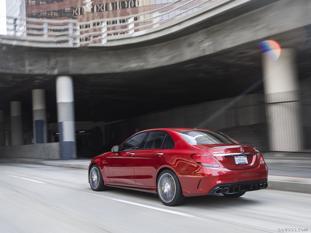 2019 Mercedes-AMG C63 S Sedan (US-Sedan) - Rear Three-Quarter