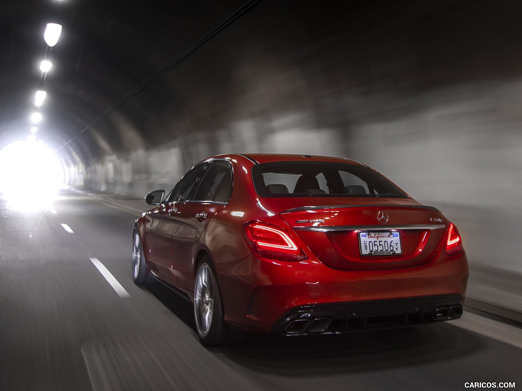 2019 Mercedes-AMG C63 S Sedan (US-Sedan) - Rear Three-Quarter