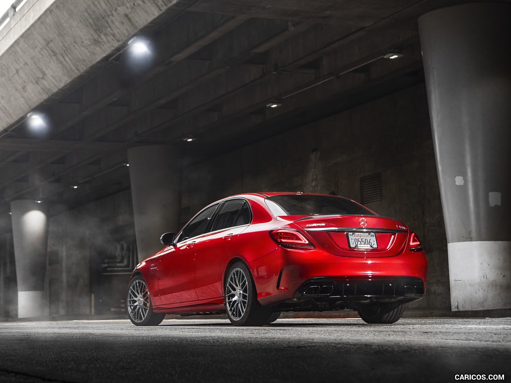 2019 Mercedes-AMG C63 S Sedan (US-Sedan) - Rear Three-Quarter