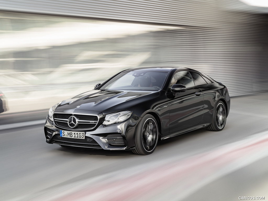 2019 Mercedes-AMG E 53 Coupe 4MATIC+ (Color: Obsidian Black Metallic) - Front Three-Quarter