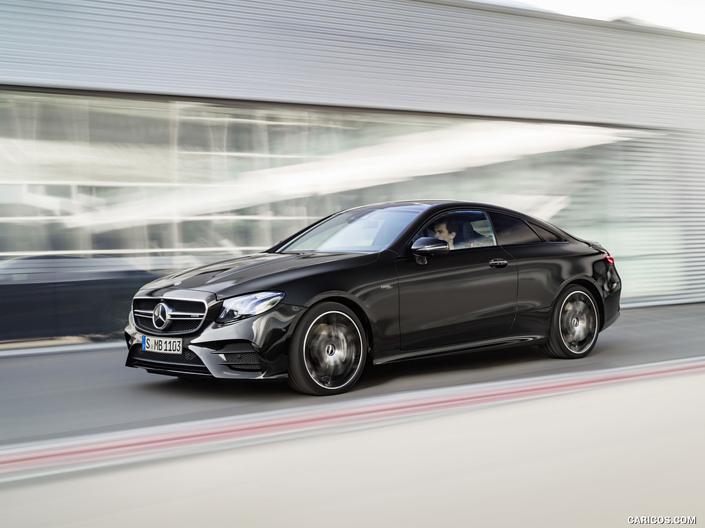 2019 Mercedes-AMG E 53 Coupe 4MATIC+ (Color: Obsidian Black Metallic) - Front Three-Quarter