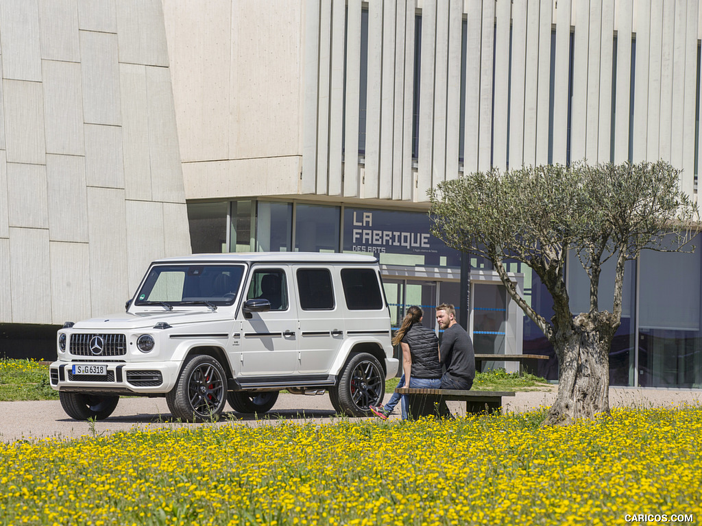 2019 Mercedes-AMG G63 (Color: Designo Diamond White Bright) - Front Three-Quarter