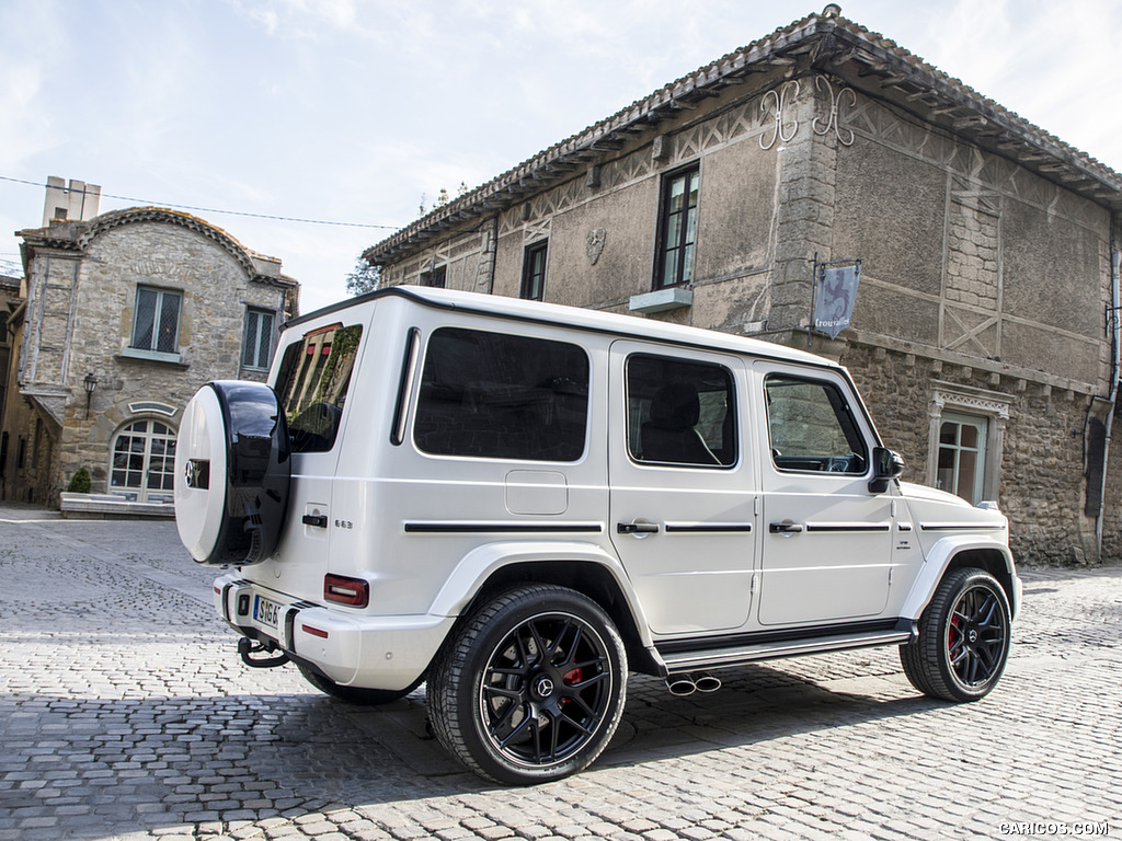 2019 Mercedes-AMG G63 (Color: Designo Diamond White Bright) - Rear Three-Quarter