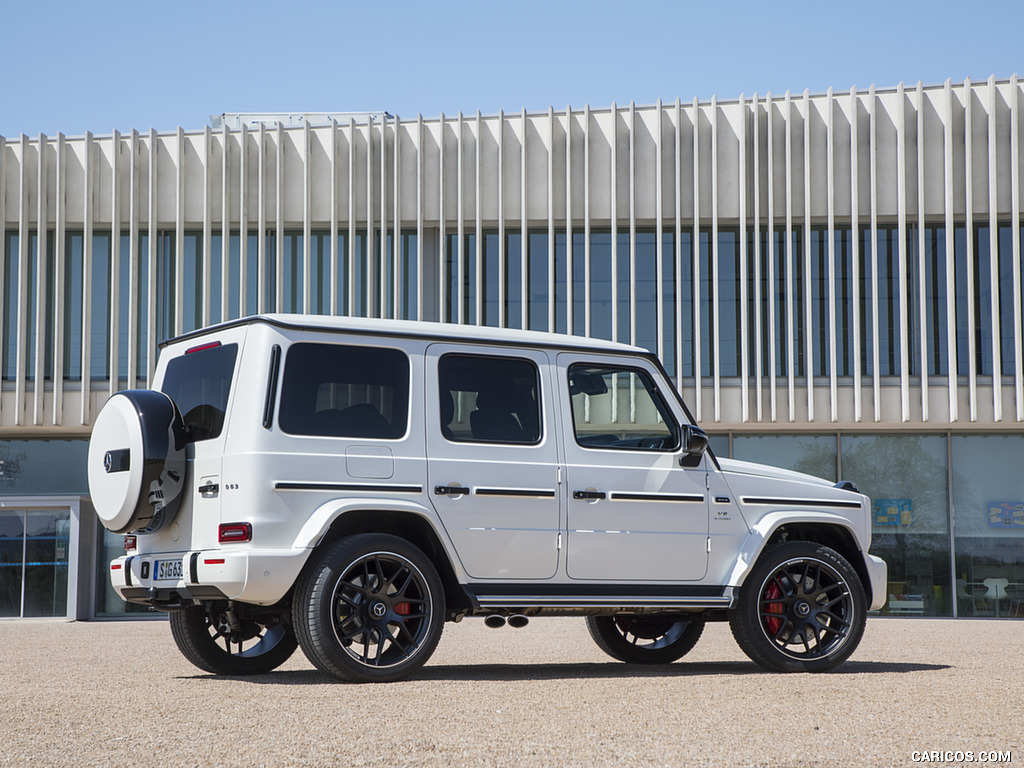 2019 Mercedes-AMG G63 (Color: Designo Diamond White Bright) - Rear Three-Quarter