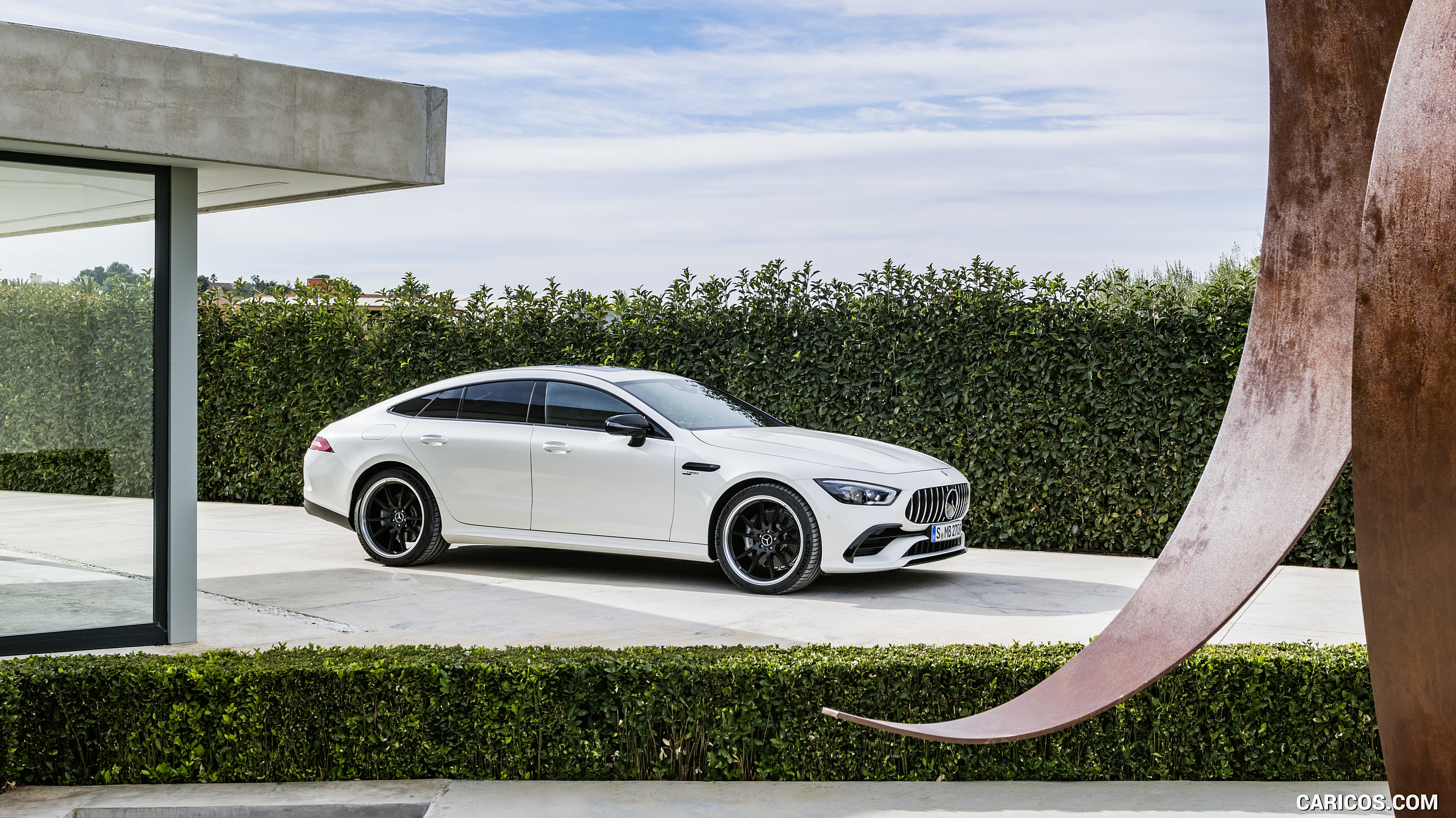 2019 Mercedes-AMG GT 53 4MATIC+ 4-Door Coupe (Color: Designo Diamond White Bright) - Side, #55 of 427