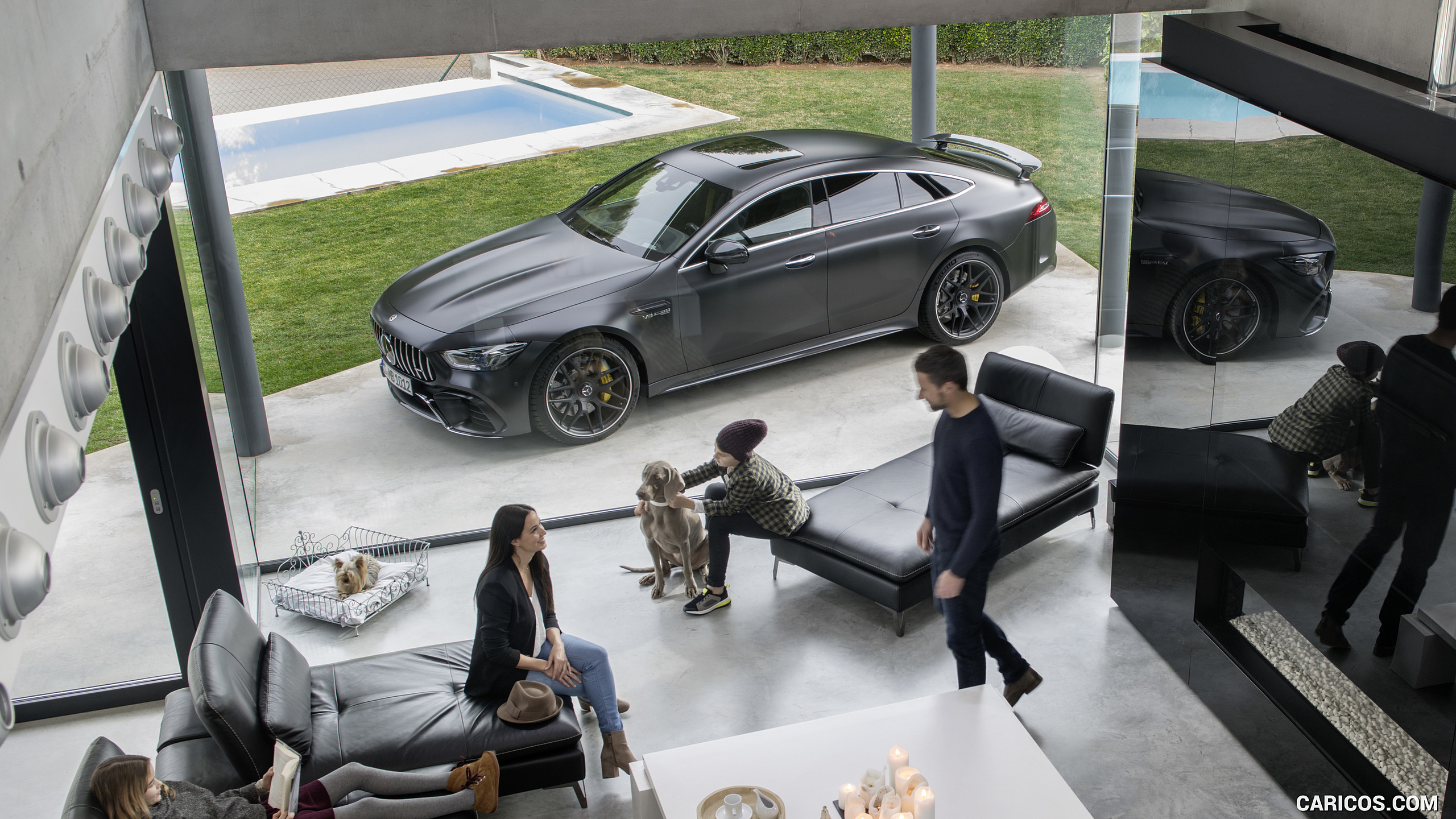 2019 Mercedes-AMG GT 63 S 4MATIC+ 4-Door Coupe (Color: Graphite Grey Magno) - Side, #12 of 427