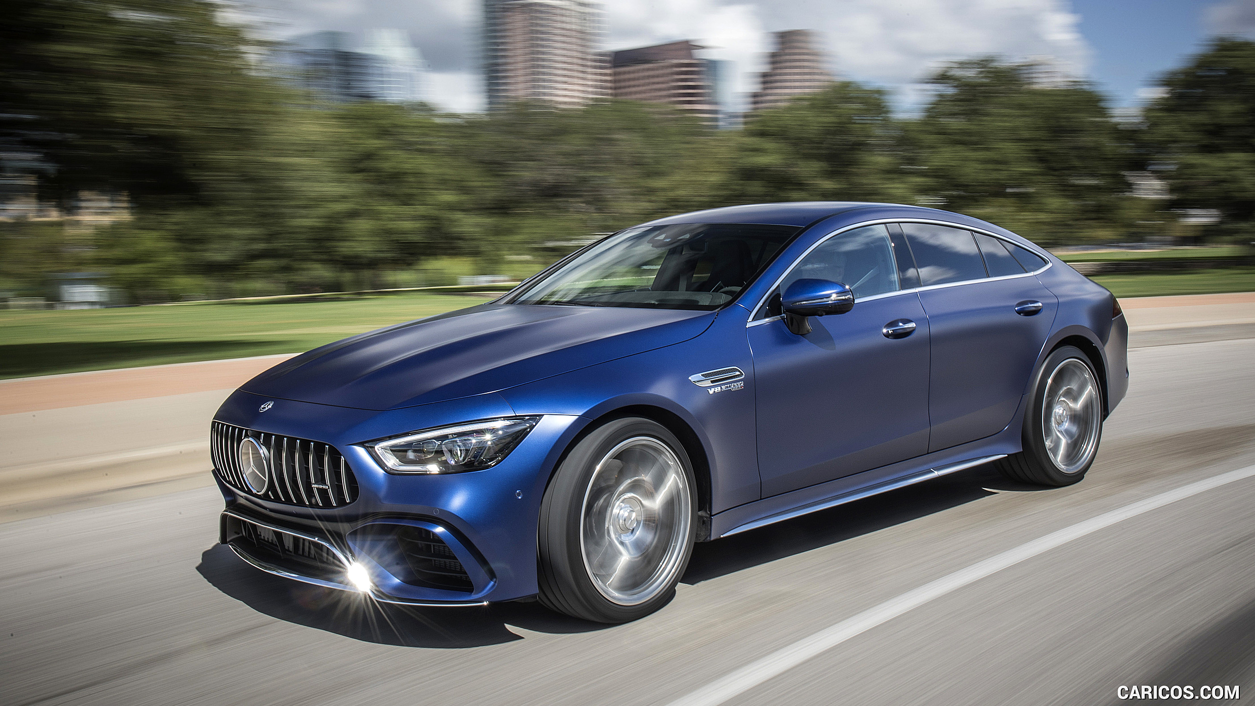 2019 Mercedes-AMG GT 63 S 4MATIC+ 4-Door Coupe - Front Three-Quarter, #113 of 427