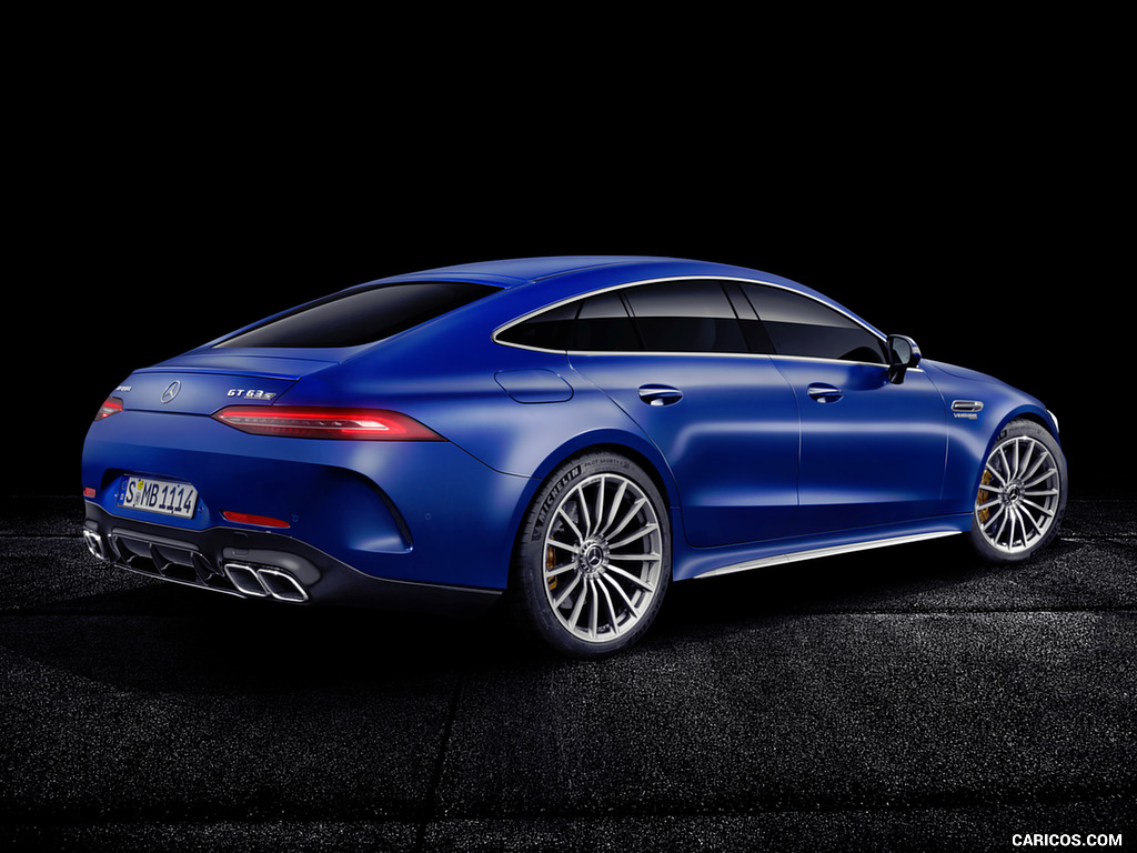 2019 Mercedes-AMG GT 63 S 4MATIC+ 4-Door Coupe (Color: Brilliant Blue Magno) - Rear Three-Quarter