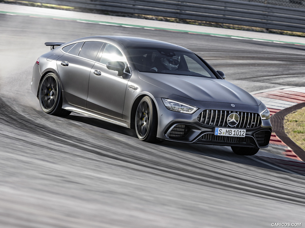 2019 Mercedes-AMG GT 63 S 4MATIC+ 4-Door Coupe (Color: Graphite Grey Magno) - Front Three-Quarter