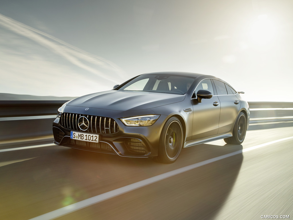 2019 Mercedes-AMG GT 63 S 4MATIC+ 4-Door Coupe (Color: Graphite Grey Magno) - Front Three-Quarter