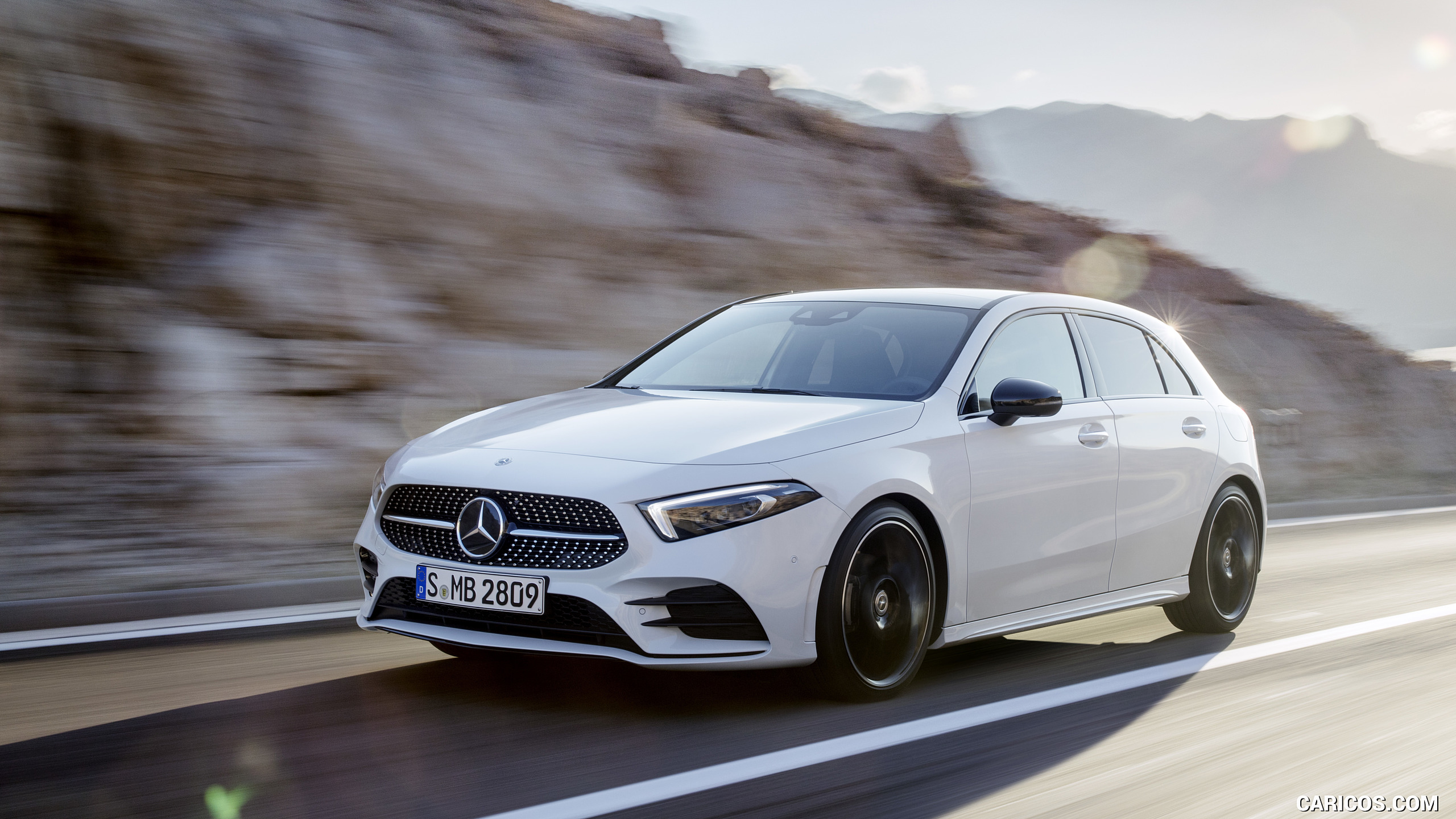 2019 Mercedes-Benz A-Class (Color: Digital white pearl) - Front Three-Quarter, #30 of 181