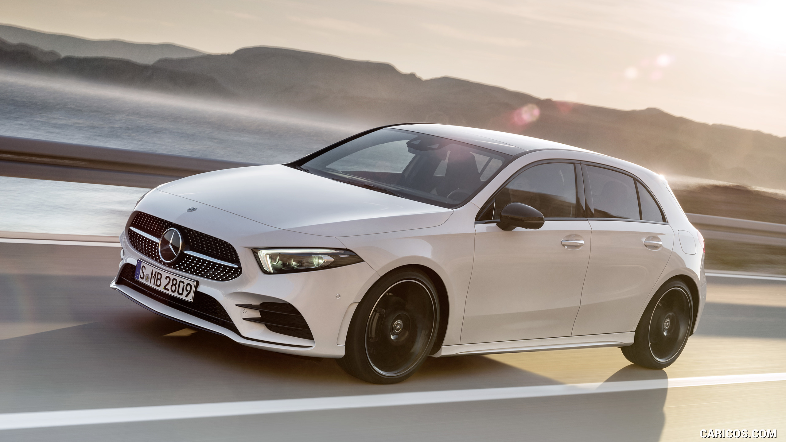 2019 Mercedes-Benz A-Class (Color: Digital white pearl) - Front Three-Quarter, #31 of 181
