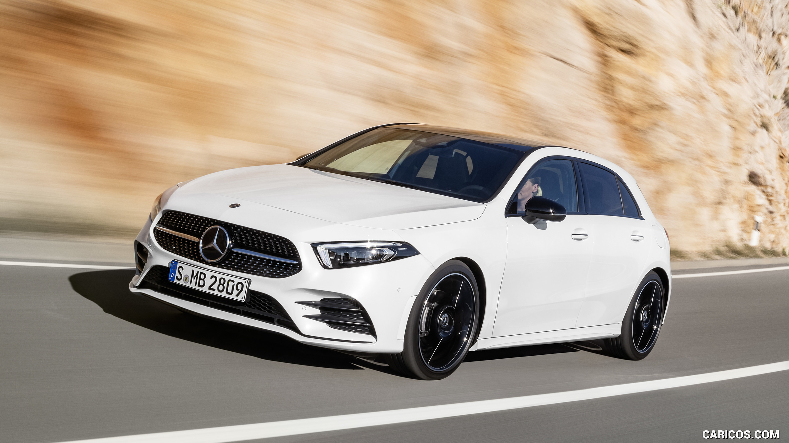2019 Mercedes-Benz A-Class (Color: Digital white pearl) - Front Three-Quarter, #37 of 181