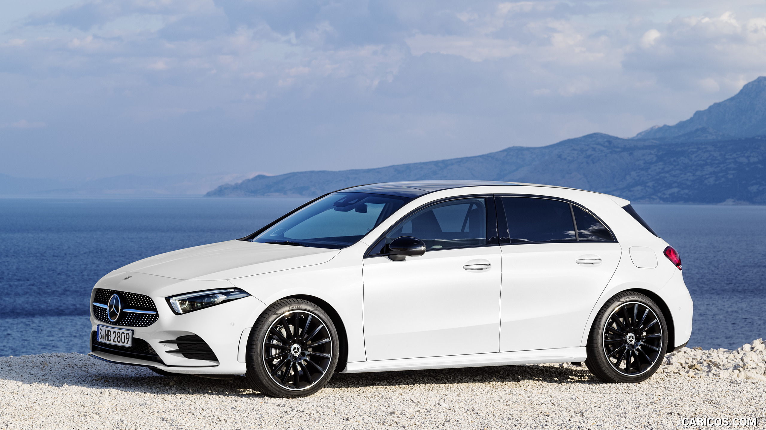 2019 Mercedes-Benz A-Class (Color: Digital white pearl) - Front Three-Quarter, #38 of 181