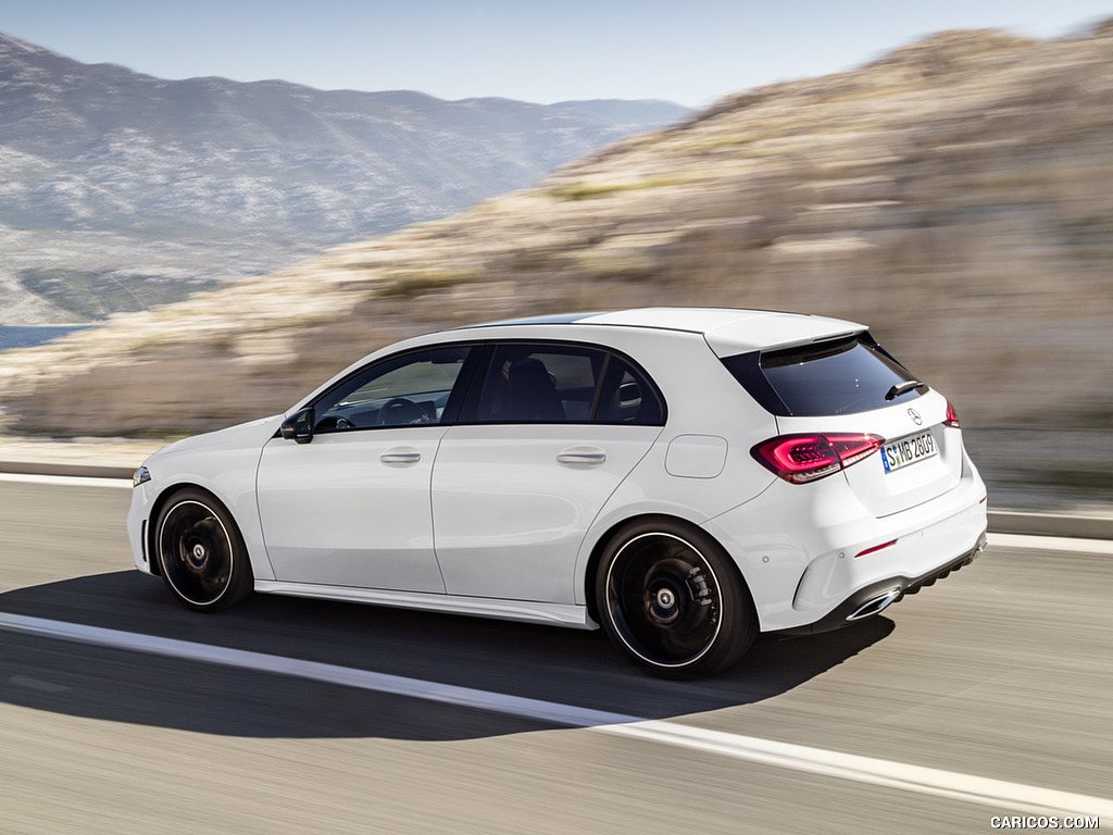 2019 Mercedes-Benz A-Class (Color: Digital white pearl) - Rear Three-Quarter