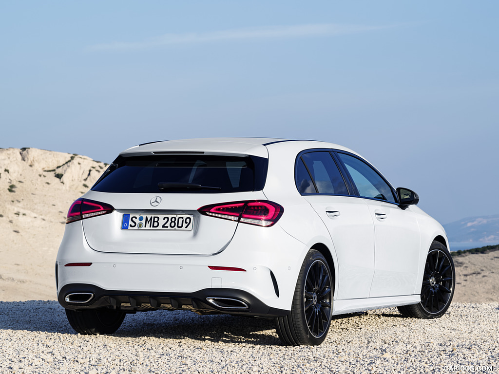 2019 Mercedes-Benz A-Class (Color: Digital white pearl) - Rear Three-Quarter