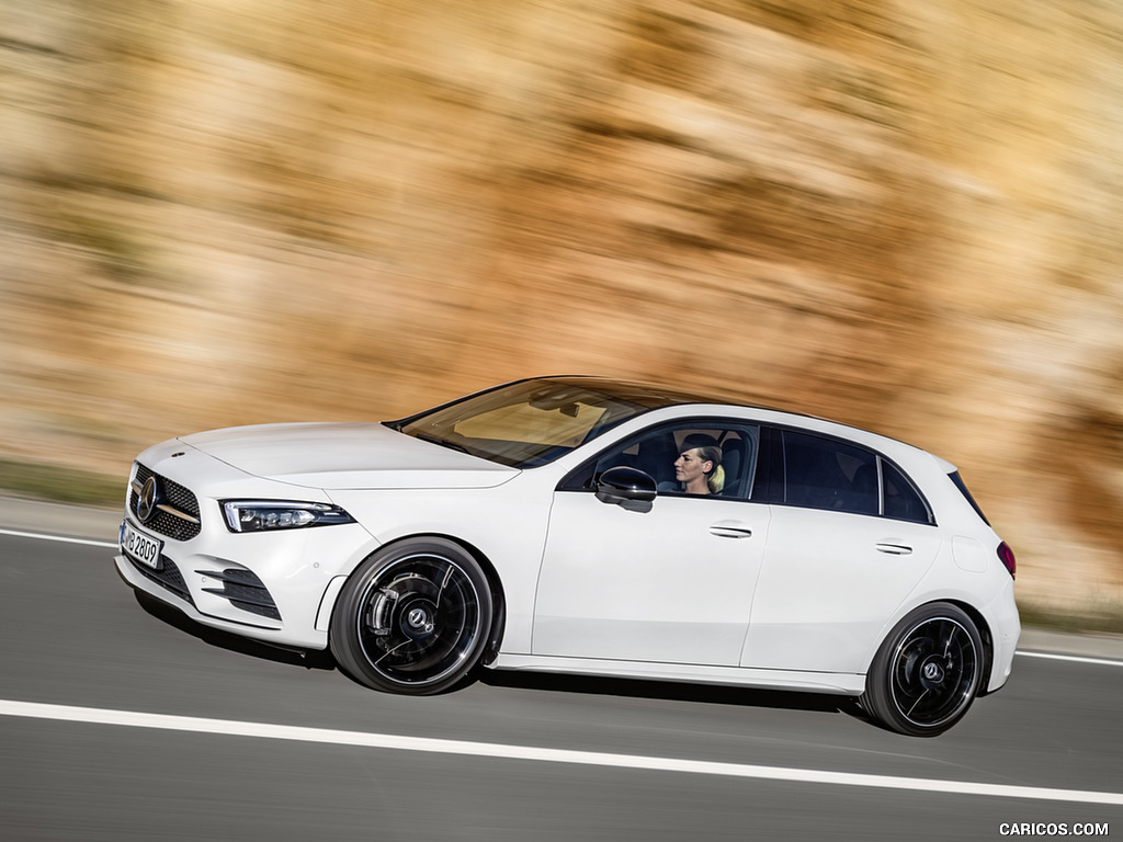 2019 Mercedes-Benz A-Class (Color: Digital white pearl) - Side