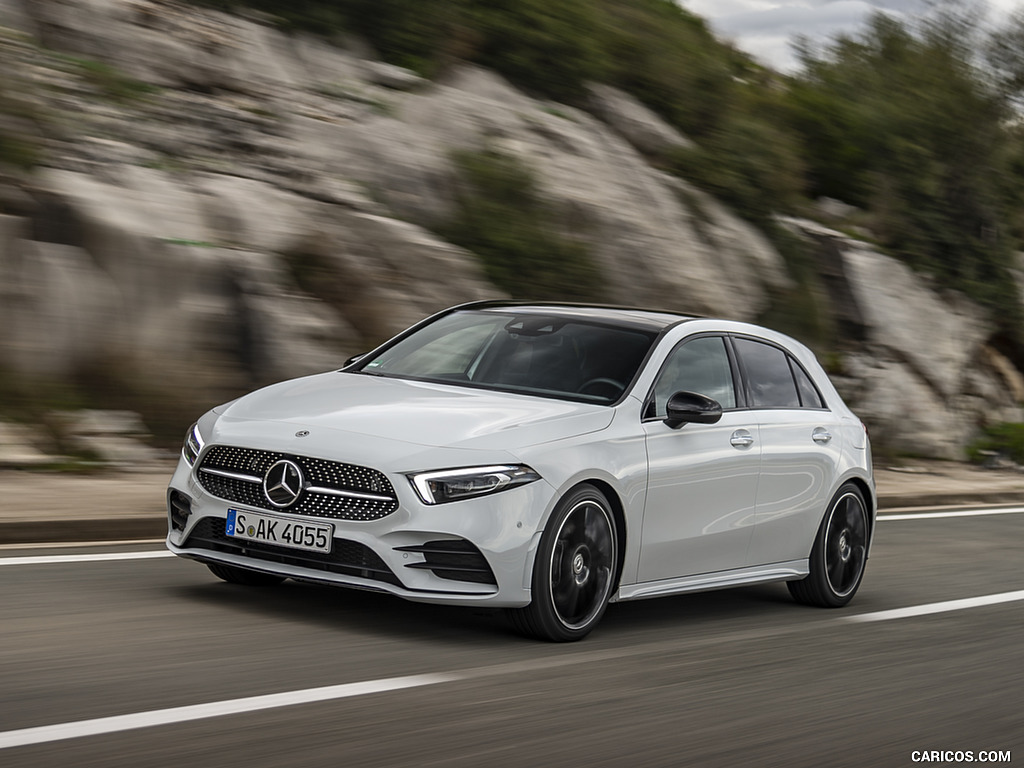 2019 Mercedes-Benz A-Class A180 d AMG Line (Color: Digital White) - Front Three-Quarter