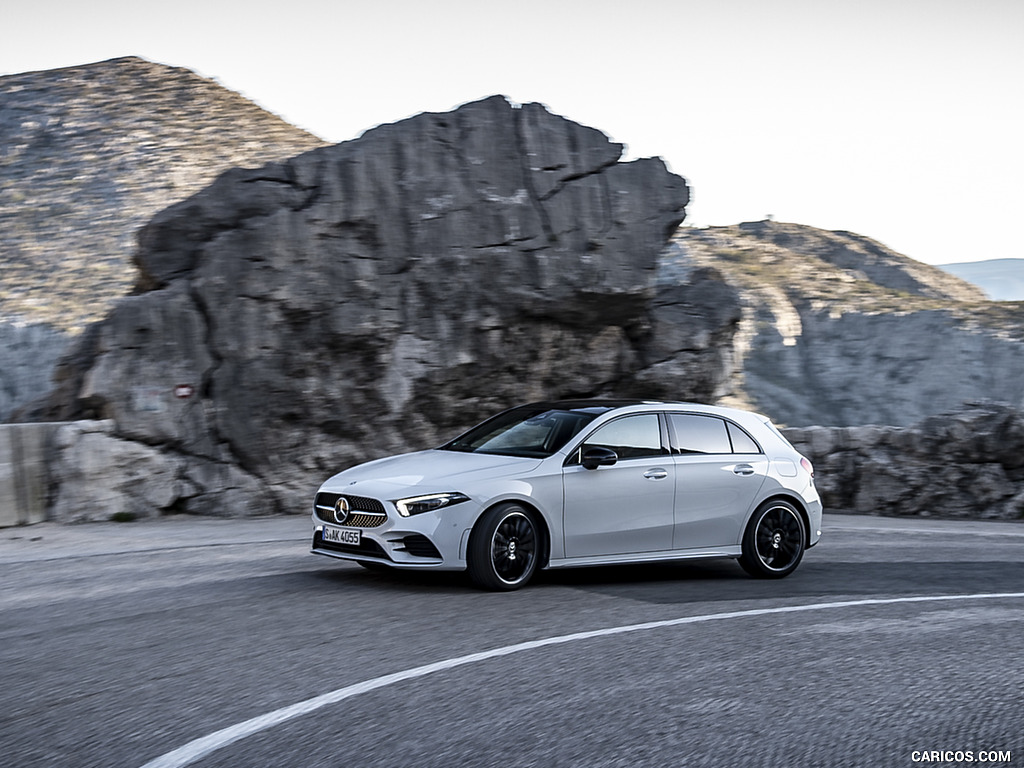 2019 Mercedes-Benz A-Class A180 d AMG Line (Color: Digital White) - Front Three-Quarter