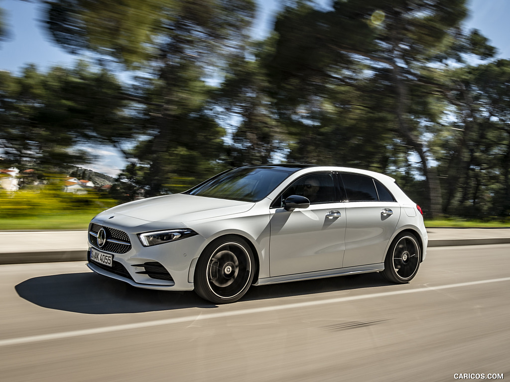 2019 Mercedes-Benz A-Class A180 d AMG Line (Color: Digital White) - Front Three-Quarter